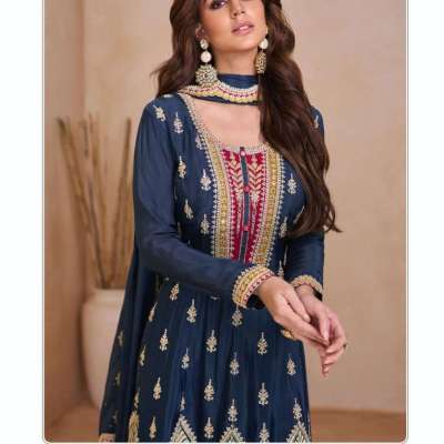 Deep blue color Party Sharara Suit Profile Picture