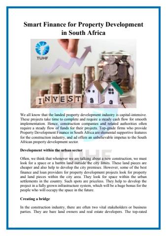 Smart Finance for Property Development in South Africa