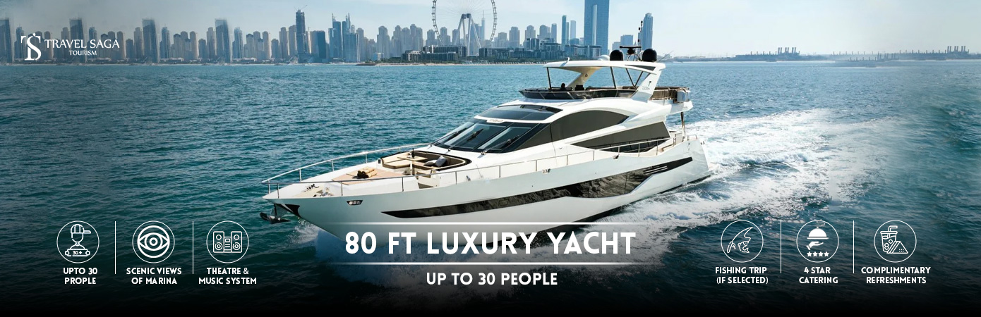 80 Ft Luxury Yacht - Book 80 Ft Yacht Up To 30 People with Travel Saga Tourism